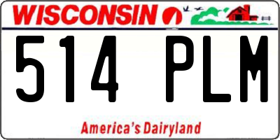 WI license plate 514PLM