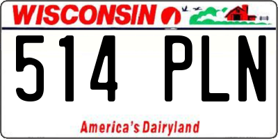 WI license plate 514PLN