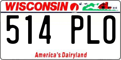 WI license plate 514PLO