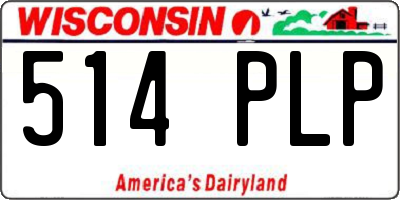 WI license plate 514PLP