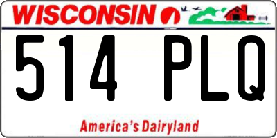 WI license plate 514PLQ