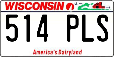 WI license plate 514PLS