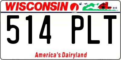 WI license plate 514PLT