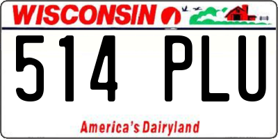 WI license plate 514PLU