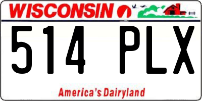 WI license plate 514PLX