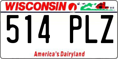 WI license plate 514PLZ