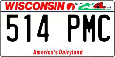 WI license plate 514PMC