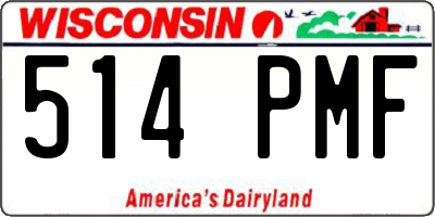WI license plate 514PMF