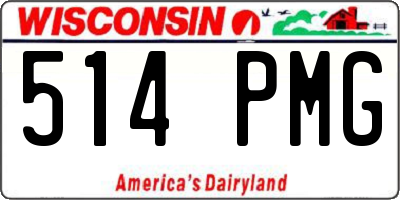 WI license plate 514PMG