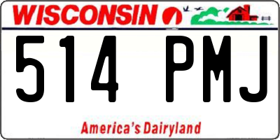 WI license plate 514PMJ