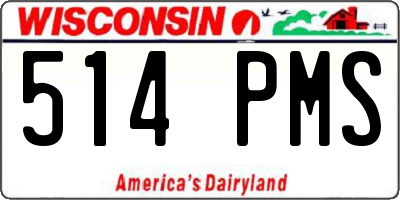 WI license plate 514PMS