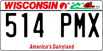 WI license plate 514PMX