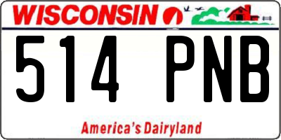WI license plate 514PNB