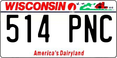 WI license plate 514PNC
