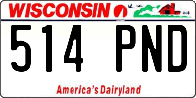WI license plate 514PND