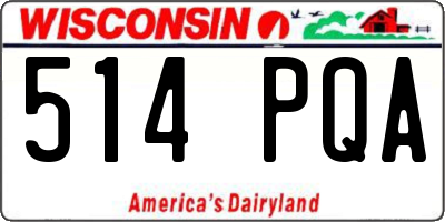 WI license plate 514PQA