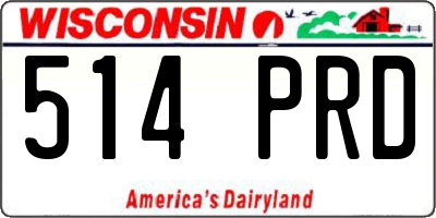 WI license plate 514PRD
