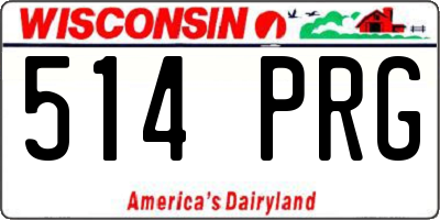 WI license plate 514PRG