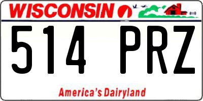 WI license plate 514PRZ