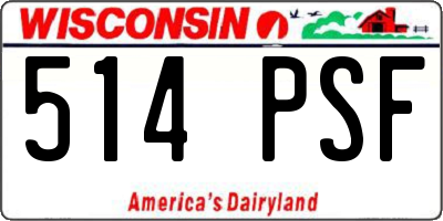 WI license plate 514PSF