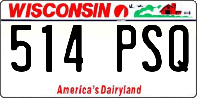 WI license plate 514PSQ
