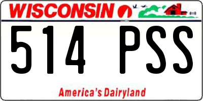WI license plate 514PSS