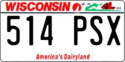 WI license plate 514PSX