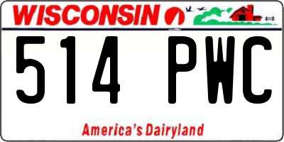 WI license plate 514PWC