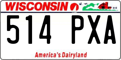 WI license plate 514PXA