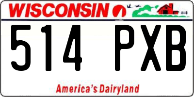 WI license plate 514PXB