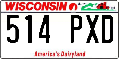 WI license plate 514PXD