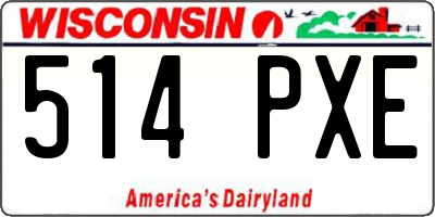 WI license plate 514PXE
