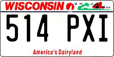 WI license plate 514PXI