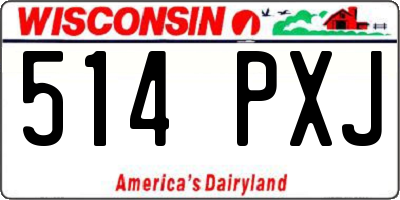 WI license plate 514PXJ