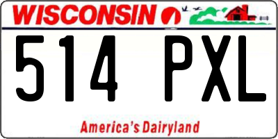 WI license plate 514PXL