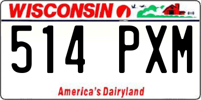 WI license plate 514PXM