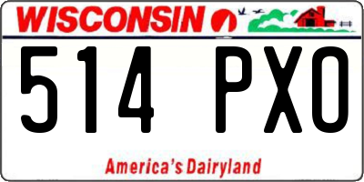 WI license plate 514PXO