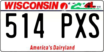 WI license plate 514PXS