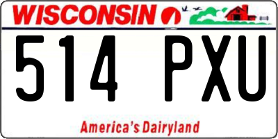 WI license plate 514PXU