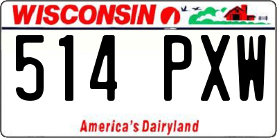 WI license plate 514PXW