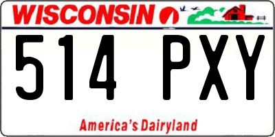 WI license plate 514PXY