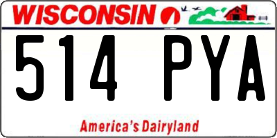 WI license plate 514PYA