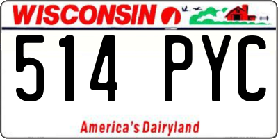 WI license plate 514PYC