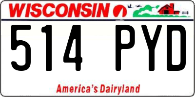 WI license plate 514PYD