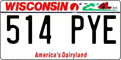 WI license plate 514PYE