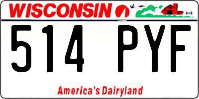 WI license plate 514PYF