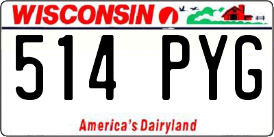 WI license plate 514PYG