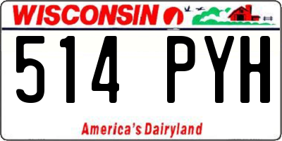 WI license plate 514PYH
