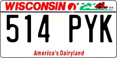 WI license plate 514PYK