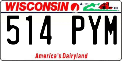 WI license plate 514PYM